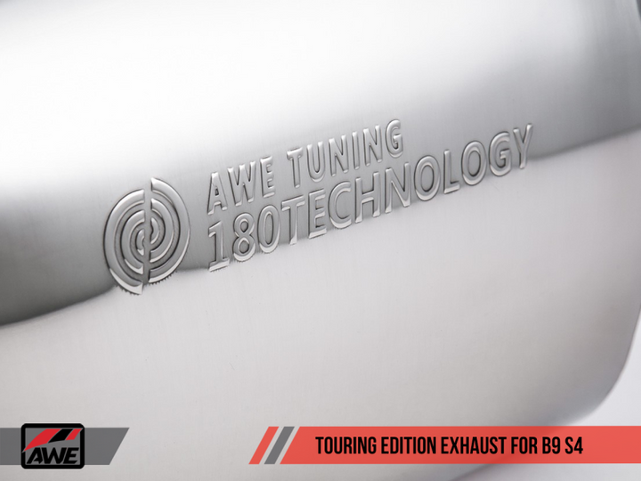 AWE Tuning Audi B9 S4 Touring Edition Exhaust - Non-Resonated (Black 102mm Tips).