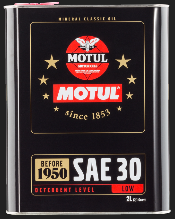Motul Classic SAE 30 Oil - Mineral Engine Lubricant - 6x2L