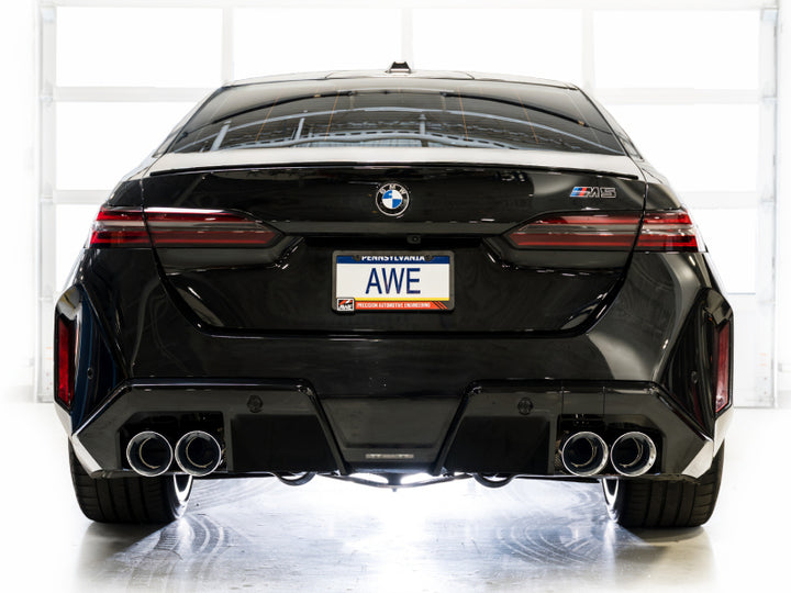 AWE Tuning BMW G90/G99 M5 Track Edition Cat-Back Exhaust - Chrome Silver Tips