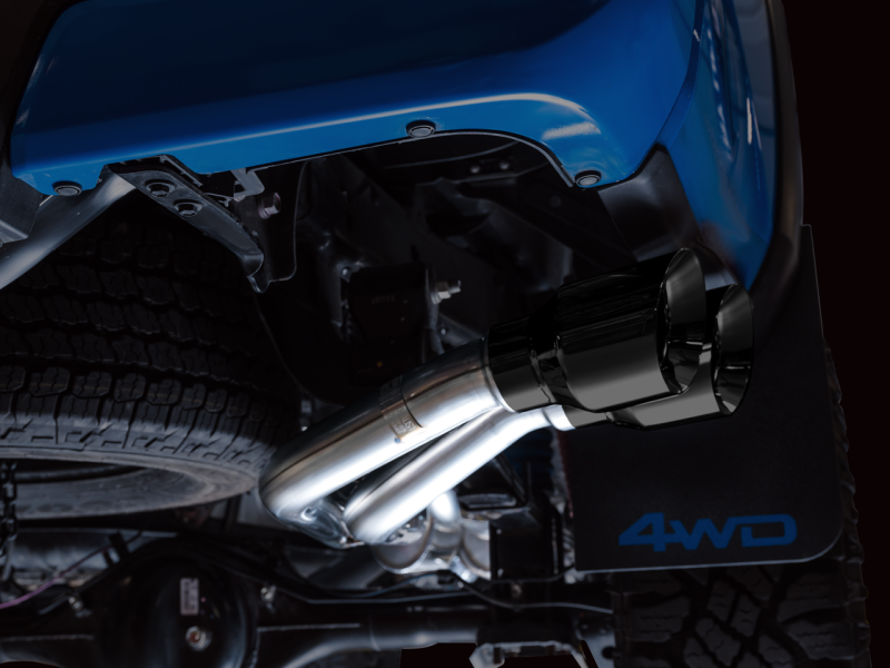 AWE 16-22 Toyota Tacoma 0FG Catback Exhaust w/ BashGuard - Dual Diamond Black Tips.