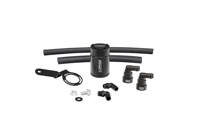CORSA Performance Aluminum Oil Catch Can with Bracket for 2015-2017 Ford Mustang GT 3 oz.