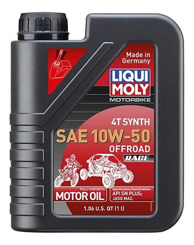 LIQUI MOLY 1L Synthetic 4T SAE 10W50 Motorbike Oil - Offroad Race Compatibility