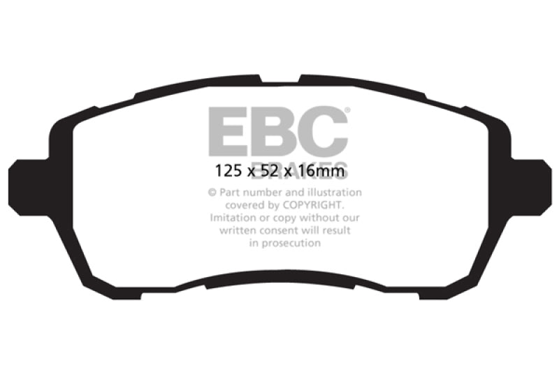 EBC Yellowstuff Front Brake Pads for 10+ Ford Fiesta 1.6L (Excl ST) - OneFastShop