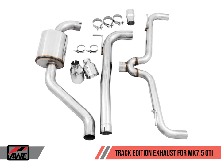 AWE Tuning Volkswagen GTI MK7.5 2.0T Track Edition Exhaust w/Chrome Silver Tips 102mm.
