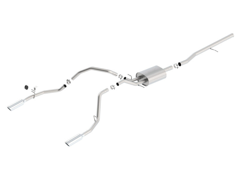 Borla Cat-Back S-Type Exhaust Dual 2.25in Out 4in Tip for 2014-2018 Chevy Silverado 1500 & GMC Sierra 1500