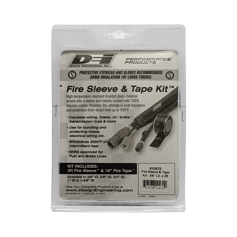 DEI Fire Sleeve and Tape Kit 3/8in I.D. x 3ft - Vehicle Compatibility Not Provided