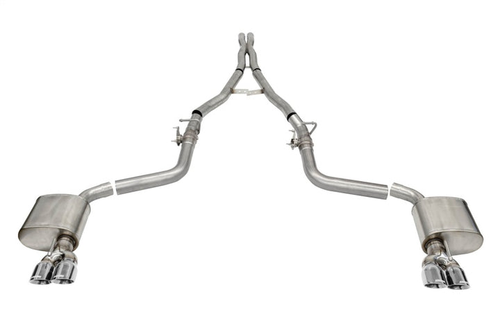 CORSA Performance 2.75in Valved CB DR Exit Exhaust for 15-23 Challenger SRT/Hellcat/Demon/Redeye with Twin 3.5in Polished Tips