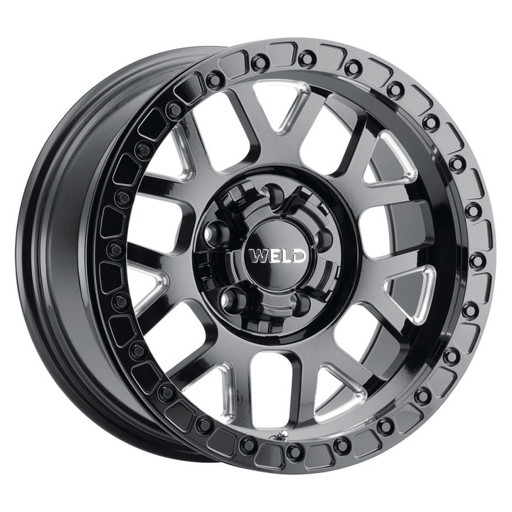 Weld Off-Road W902 17X10 Cinch Beadlock Wheel – 5X127 5X139.7 – ET-24 BS4.50 Gloss Black Milled Black Ring (87.1) - OneFastShop