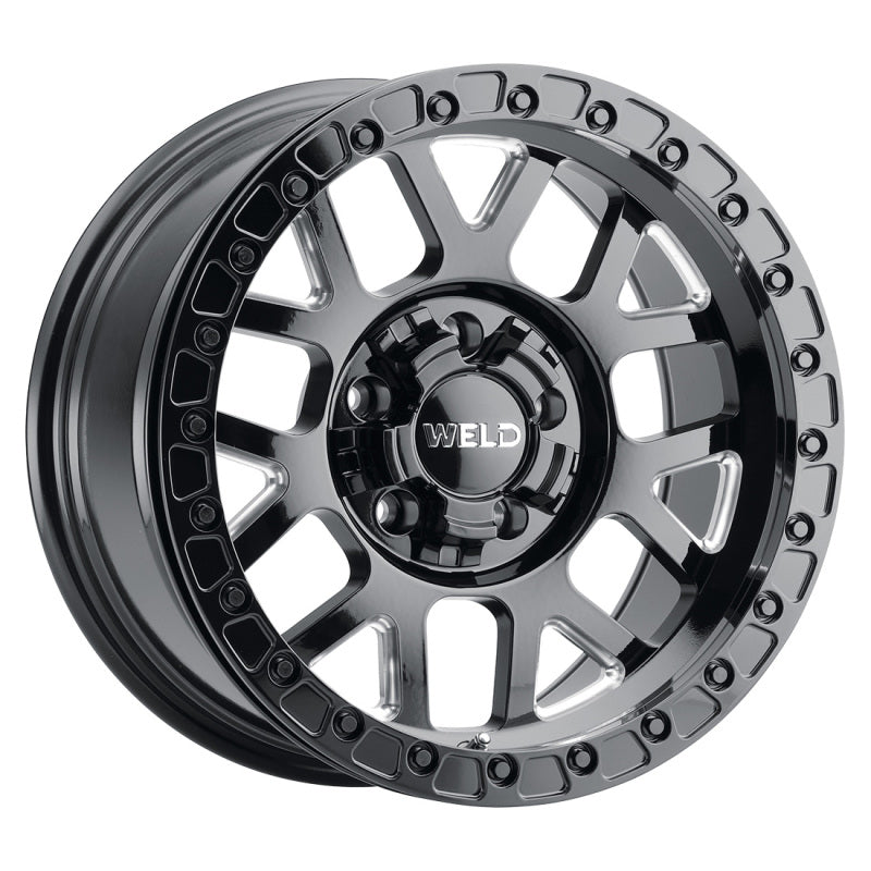 Weld Off-Road W902 17X10 Cinch Beadlock Wheel – 5X127 5X139.7 – ET-24 BS4.50 Gloss Black Milled Black Ring (87.1) - OneFastShop