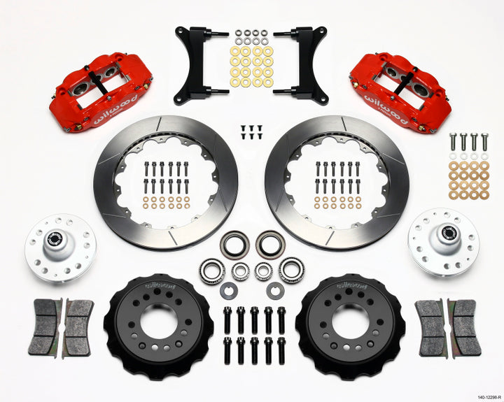 Wilwood Narrow Superlite 6R Front Hub Kit 12.88in Red for 79-87 GM G Body - OneFastShop