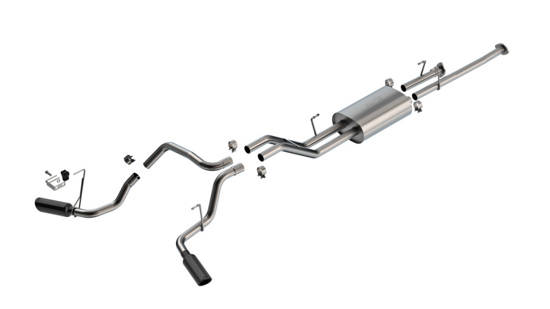Borla Touring Cat-Back Exhaust - Toyota Tundra 4.6L/5.7L (2009-2021), Black Chrome Tips
