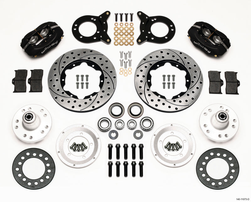 Wilwood Forged Dynalite Front Kit 11.00in Drilled for 1970-1973 Mustang Disc & Drum Spindle - OneFastShop