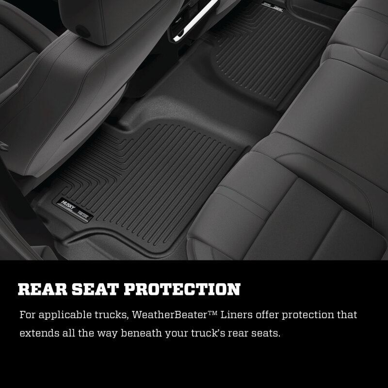 Husky Liners WeatherBeater Black Front&2nd Seat Floor Liners - 14 Silverado/GMC Sierra Dbl Cab
