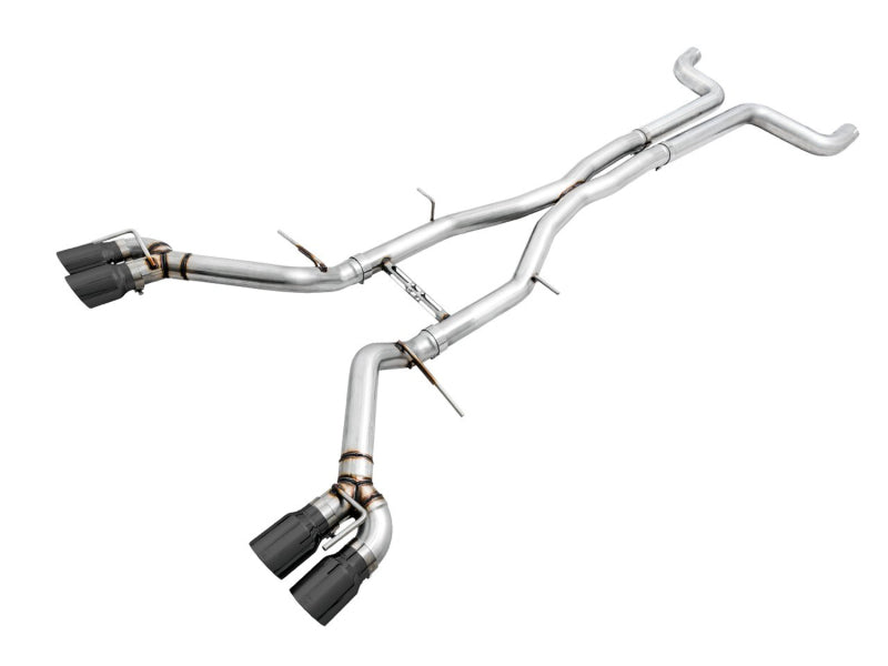 AWE Track Edition Non-Resonated Cat-Back Exhaust - Chevrolet Camaro 2016-2024 - Quad Diamond Black Tips