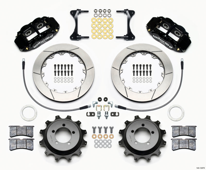Wilwood FNSL4R Black Caliper Slotted Rear Big Brake Kit - Subaru WRX / Impreza 1999-2008