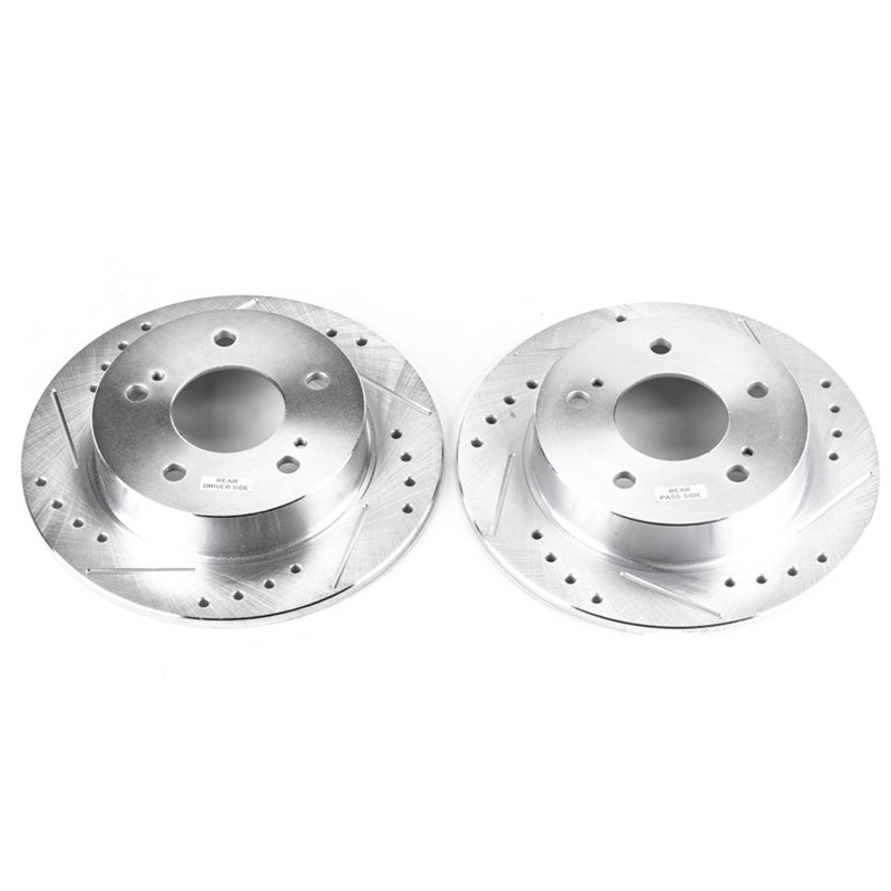 PowerStop Rear Evolution Drilled & Slotted Rotors Pair for 94-98 Nissan 240SX - OneFastShop