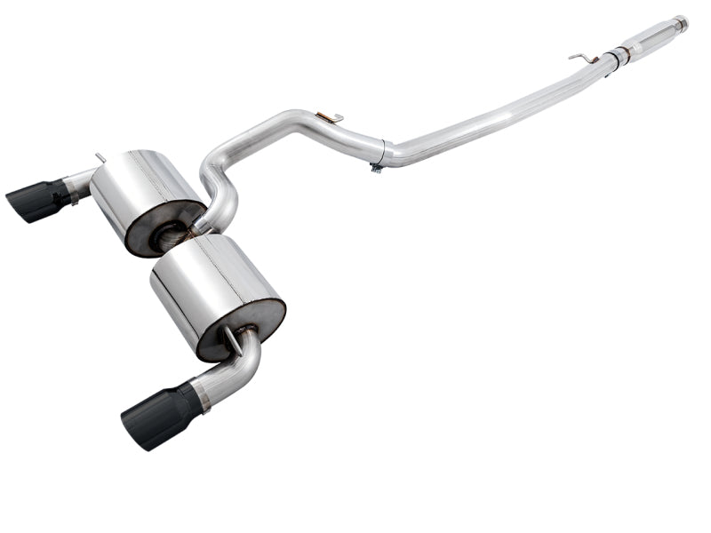 AWE Tuning Touring Edition Cat-Back Exhaust for Ford Focus RS – Resonated – Diamond Black Tips - OneFastShop