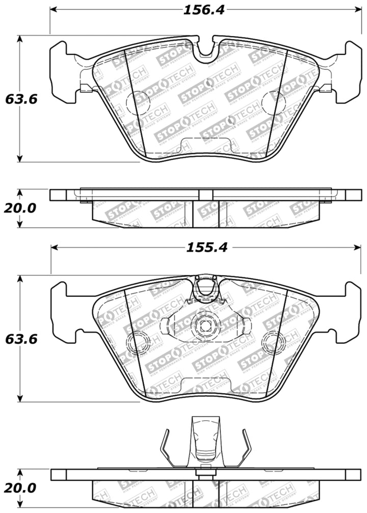 StopTech Performance Front Brake Pads for 04-09 BMW X3 E83 06-09 Z4 3.0Si E86 00-07 330 Series - OneFastShop