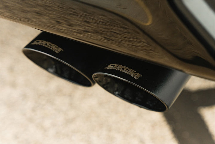 CORSA Performance Cat-Back Exhaust Dual Rear Exit with Twin 4in Black Tips for 2022-2024 Chevrolet Silverado 1500