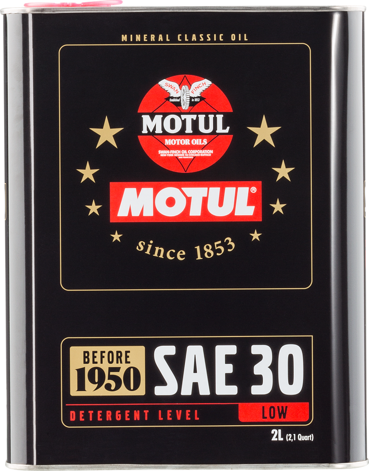 Motul Classic SAE 30 Oil - Mineral Engine Lubricant - 6x2L