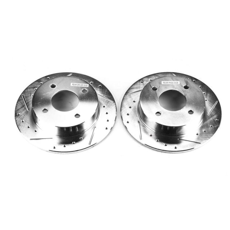 PowerStop Rear Evolution Drilled & Slotted Rotors - Nissan 240SX 89-98 - OneFastShop