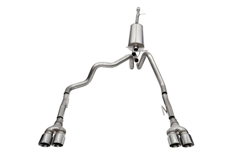 Corsa Performance Cat-Back Exhaust System for Chevrolet Silverado 1500 - Dual Rear Exit - Twin 4in Polished Pro-Series Tips - 2019-2023