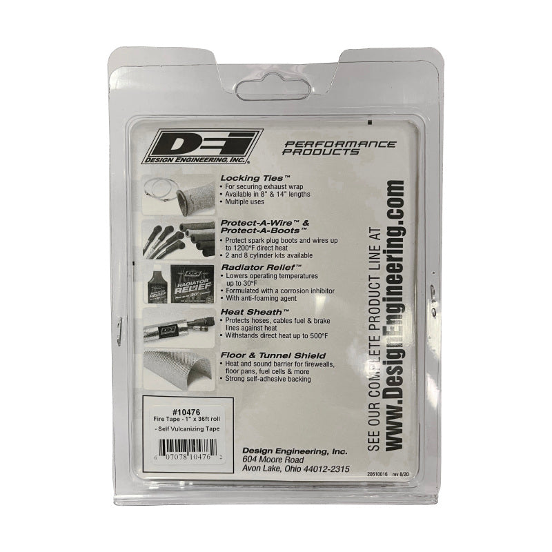 DEI Fire Tape 1in x 36ft Roll Self Vulcanizing Tape Black