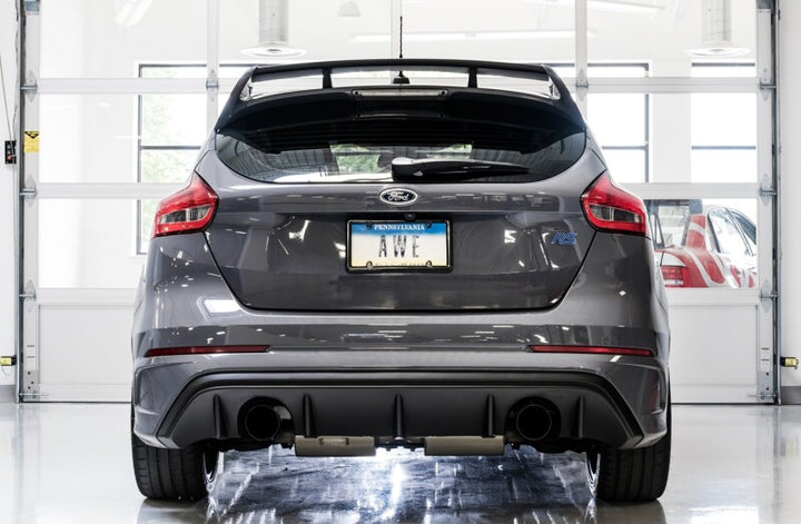 AWE Tuning Touring Edition Cat-Back Exhaust for Ford Focus RS – Resonated – Diamond Black Tips - OneFastShop