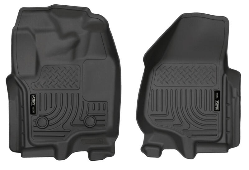 Husky Liners WeatherBeater Front Row Black Floor Liners for 12-15 Ford Super Duty Crew & Extended Cab
