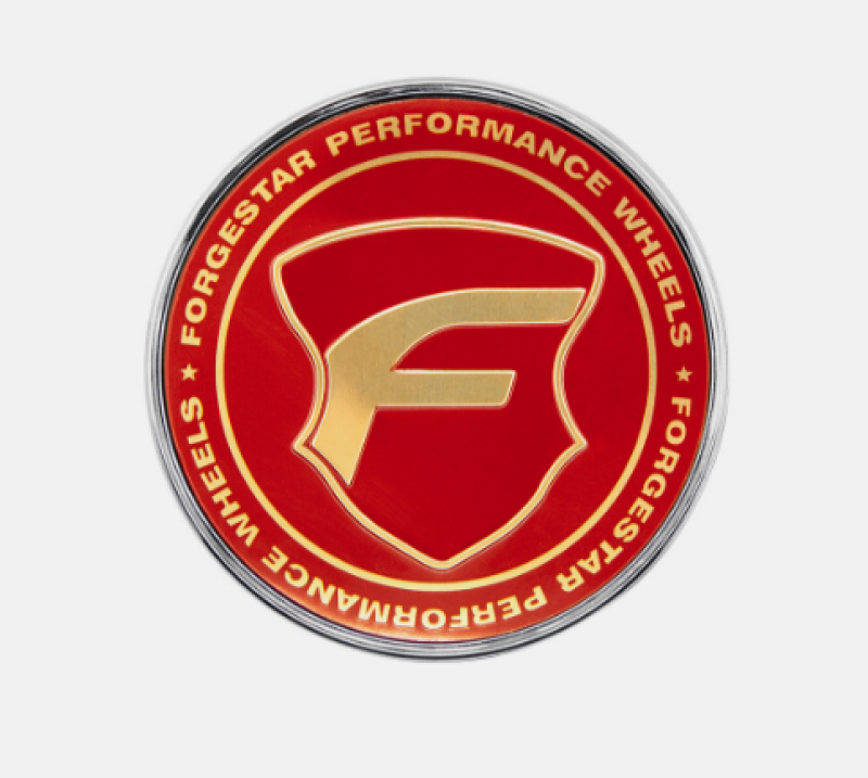 Forgestar 2.45in O-Ring Wheel Center Cap - Flat - Chrome/Red/Gold