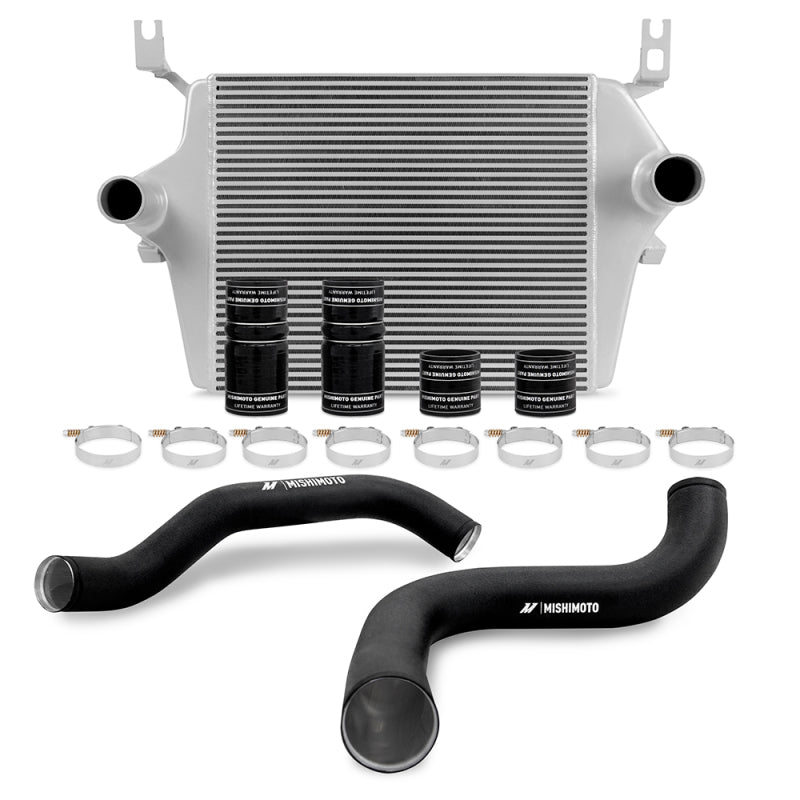 Mishimoto Intercooler Kit with Black Pipes - Ford 7.3L Powerstroke PSD 1999-2003 - Silver