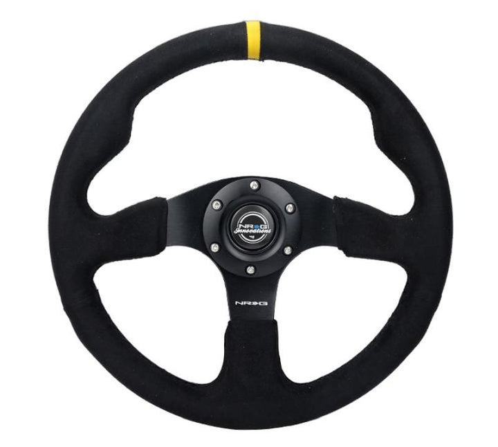 NRG Reinforced Steering Wheel 320mm Alcantara with Black Stitching - OneFastShop