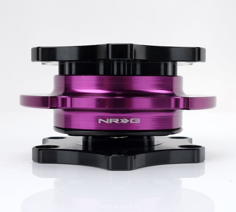 Nrg Quick Release Sfi Spec 42.1 Shiny Black Body Shiny Purple Ring