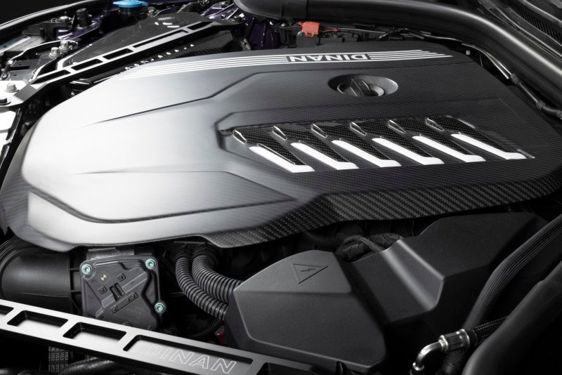 Dinan Carbon Fiber Engine Cover BMW B58D 2020-2026 - Matte Twill with Gloss Accents, image 9