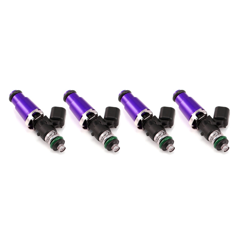 Injector Dynamics ID1750-XDS Fuel Injectors - 60mm, 14mm Purple Top Adapter, 14mm Lower O-Ring - Set of 4