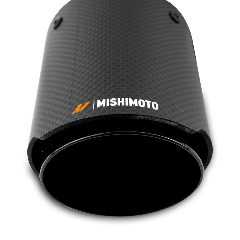 Mishimoto Carbon Fiber Muffler Tip Set 2.5in Inlet 3.5in Outlet Black
