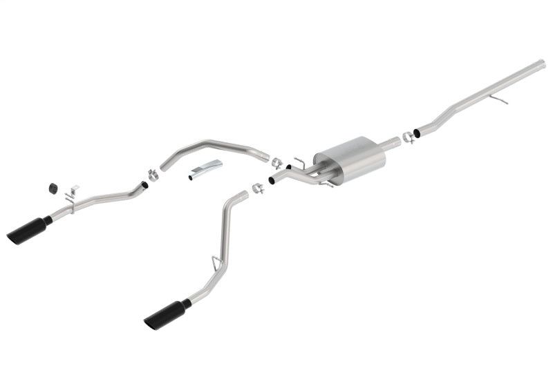 Borla Cat-Back Exhaust System Dual 2.25in Out 4in Rear Exit Black Chrome - 14 Sierra 1500