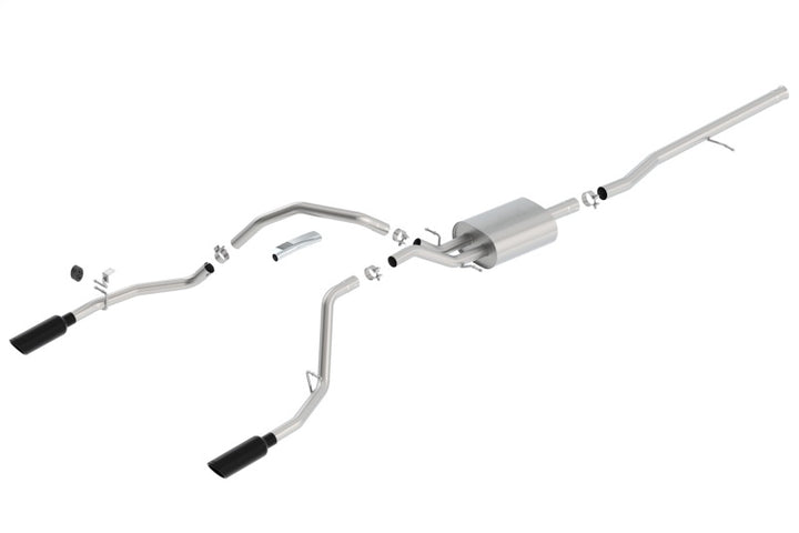 Borla Cat-Back Exhaust System Dual 2.25in Out 4in Rear Exit Black Chrome - 14 Sierra 1500