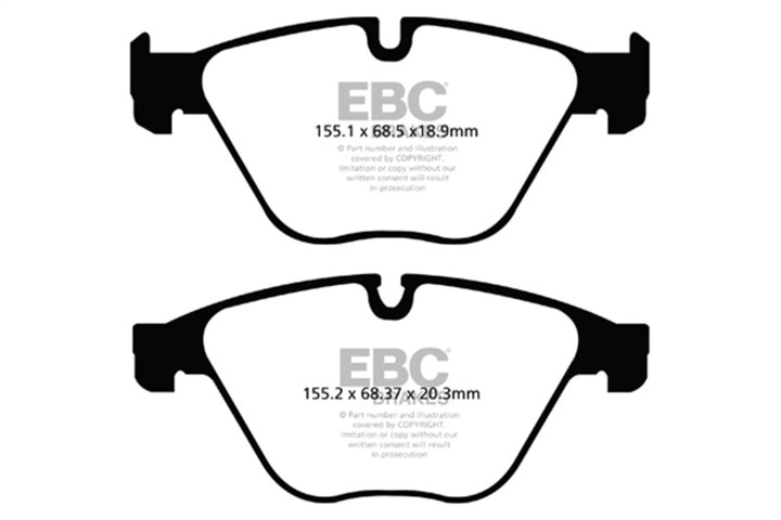 EBC Redstuff Front Brake Pads for 2010-2016 BMW 535i 3.0 Turbo F10 - OneFastShop