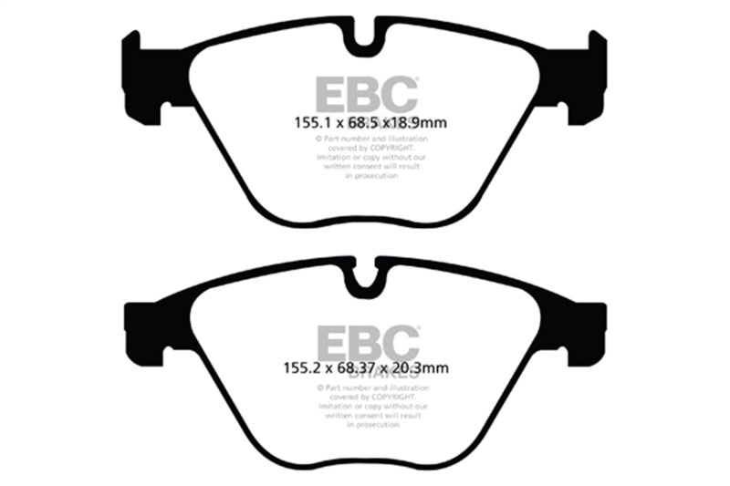 EBC Yellowstuff Front Brake Pads for 2010-2016 BMW 535i 3.0 Turbo F10