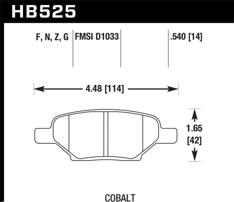 Hawk HPS Street Brake Pads for Chevrolet Cobalt SS 2005-2007, HHR SS 2008-2010, Malibu 2004-2012, Pontiac G6 2005-2010, Saturn Ion Red Line 2004-2007 - OneFastShop