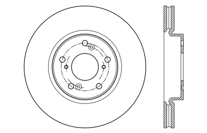 StopTech Slotted & Drilled Sport Brake Rotor Front Right 13 Honda Accord Sport