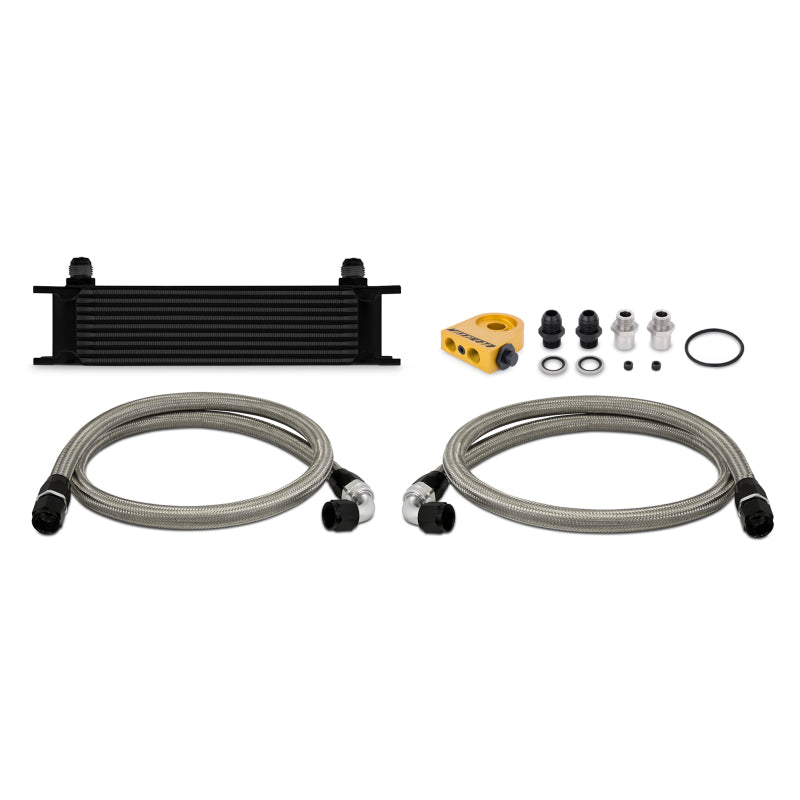 Mishimoto Universal Thermostatic 10-Row Oil Cooler Kit - Black