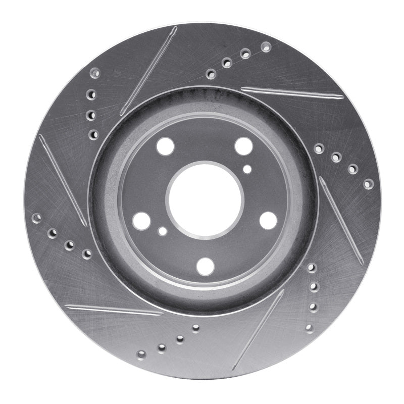R1 06-20 Lexus ES350 Front Right Drilled and Slotted Silver Brake Rotor