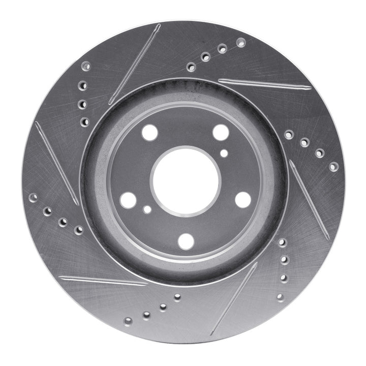 R1 06-20 Lexus ES350 Front Right Drilled and Slotted Silver Brake Rotor