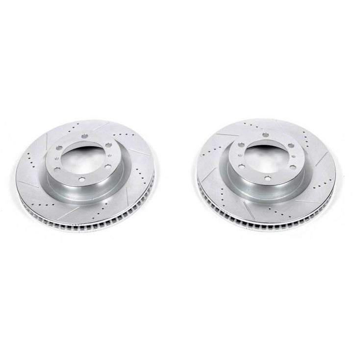 PowerStop Front Evolution Drilled & Slotted Rotors Pair for 2010-2024 Toyota 4Runner and 2010-2023 Lexus GX460 - OneFastShop