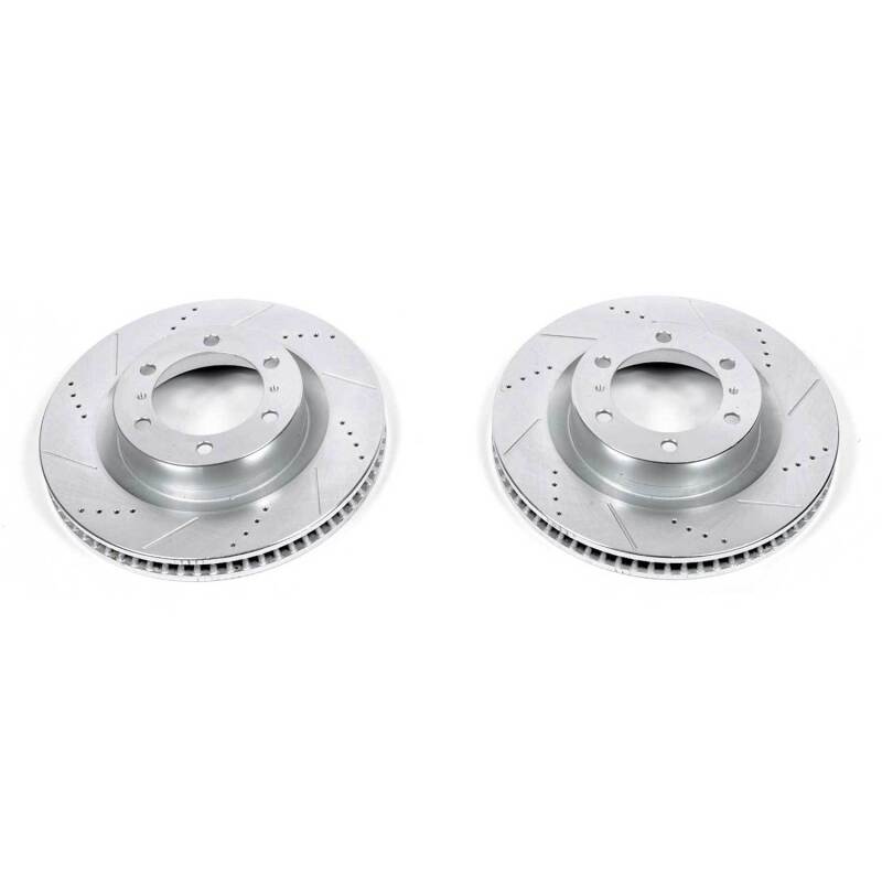 PowerStop Front Evolution Drilled & Slotted Rotors Pair for 2010-2024 Toyota 4Runner and 2010-2023 Lexus GX460 - OneFastShop