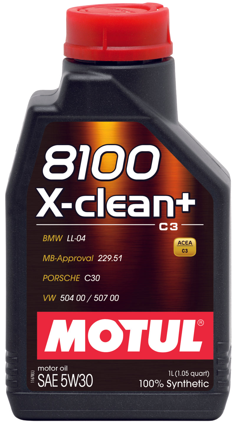 Motul Synthetic Engine Oil 8100 5W30 X-CLEAN - 1L - LL04- MB 229.51- 504.00-507.00 - OneFastShop