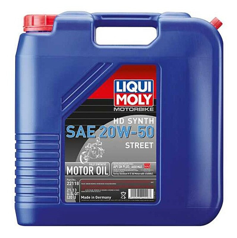 LIQUI MOLY Motorbike HD Synth 20W-50 Street Fully Synthetic Motorcycle Oil - 20L