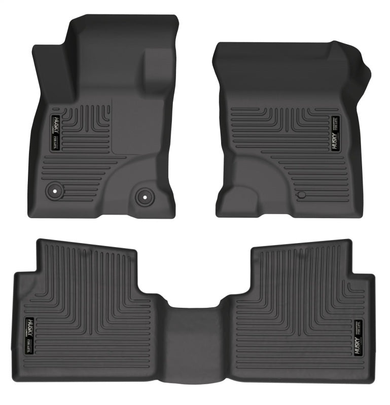 Husky Liners Weatherbeater Front & 2nd Seat Floor Liners - Black for 2022 Ford Maverick (No Fit Hybrid) - OneFastShop